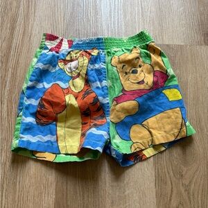 Vintage Disney Kids' Colorful Tigger and Pooh Shorts. Winnie the Pooh tag